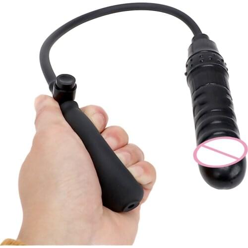 Fake Penis Huge Dildo with Pump Large Female Masturbation Anal Plug Butt Plug Inflatable Dildo Sex Toys for Women Black