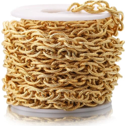 1 Meter Width 9mm Stainless Steel Big Cable Chain Bulk Heavy Circle Dull Textured Chunky Chains Hip Hop Punk Rock Jewelry Making