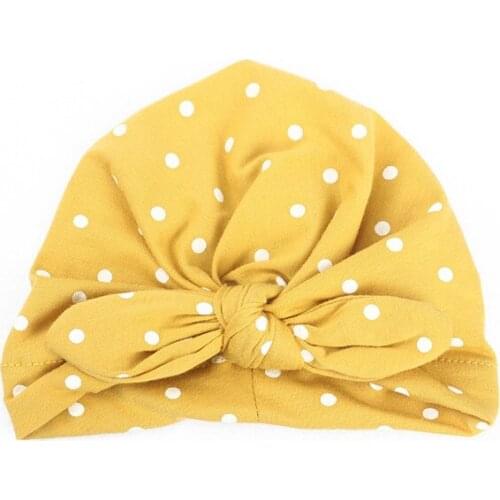 Sweet Dot Baby Girl Soft Hat with Bow Knot Candy Color Baby Turban Cap Girls Children Headwear Elastic Infant Accessories