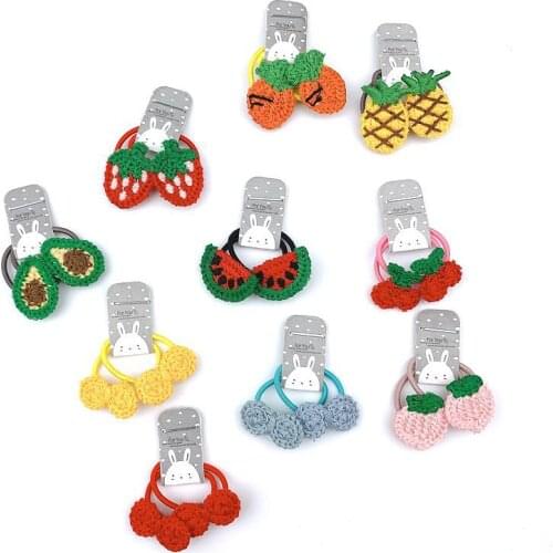 Baby Girls Hair Accessories 20pcs/set Mini Hair Ties Rope Knitting Fruit Kids Elastic Hair Bands Headbands Ponytail Holder