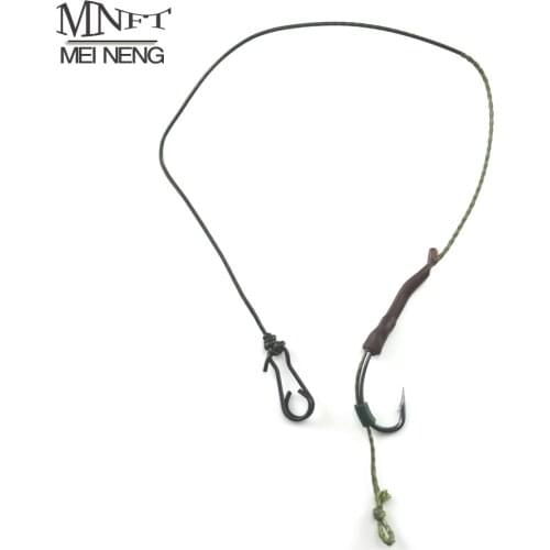 MNFT 2Set Carp Fishing Groups Hand Made Leader Hair Rig Barbed Carp Hook Coated Braid Line Size 6# 8# 10# 12# Hooks Connector