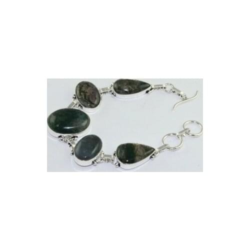 Moss Agates Silver Overlay on Copper Bracelet , 20.7 cm, B1716