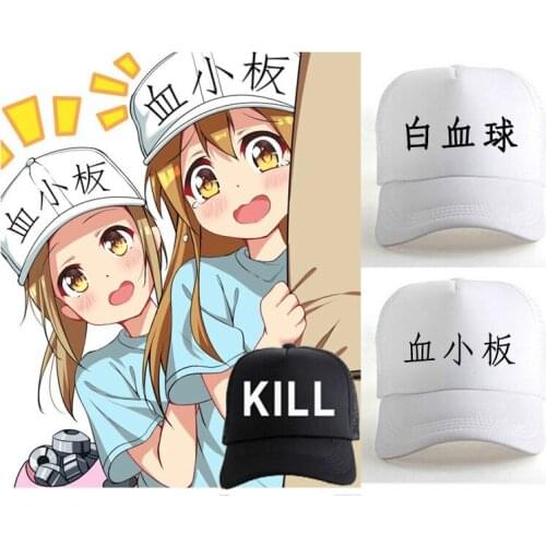 Cells at Work Cosplay Hat Platelet Red Blood Summer Adjustable Mesh Snapback Hip Hop Printing Men Baseball Caps Breathable Hats