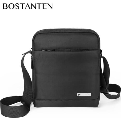 BOSTANTEN Mens Large-Capacity Square Crossbody Bag with Adjustable Shoulder Strap