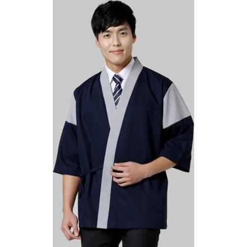 2021 New Unisex Japanese Sushi Costume Chef Uniform Cook Uniform Kimono Waiter Work Wear Chef Sushi Restaurant Overalls AS510