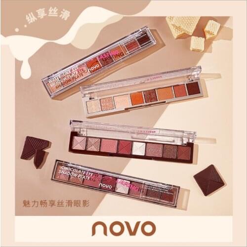 NOVO Eyeshadow Palette Makeup Brush 8 Colors To Enjoy Smooth and Waterproof Eyeshadow Powder Long-Lasting Makeup T1373 Beauty