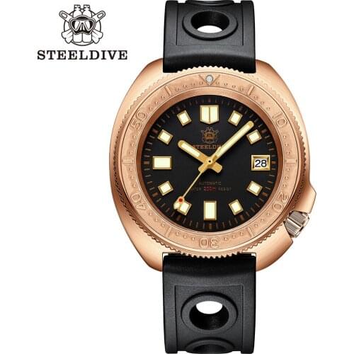 New Arrival Watch 2020! SD1970S Steeldive Brand CUSN8 Bronze Case 200M Waterproof Mens Dive Watch