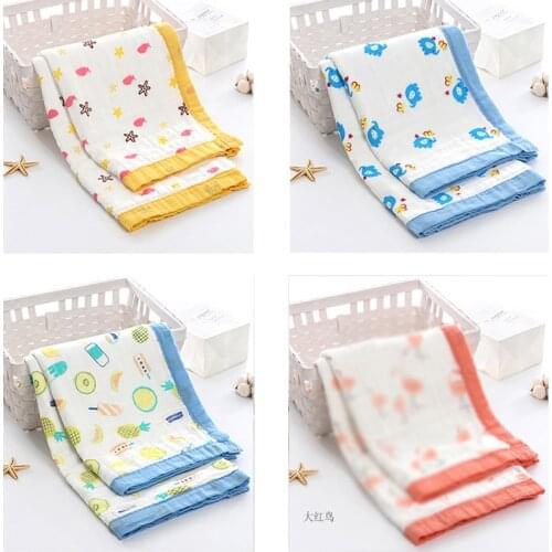 Stroller Blanket Baby Summer Quilt 100% Cotton Muslin Baby Swaddle Guaze 110*110cm