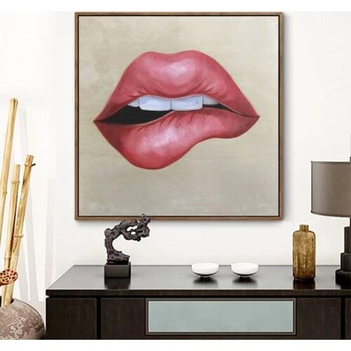 Nordic Posters Fashion Sex Red Lips Canvas Painting Modular Wall Art Pictures for Girls Room Modern Home Decoration No Frame