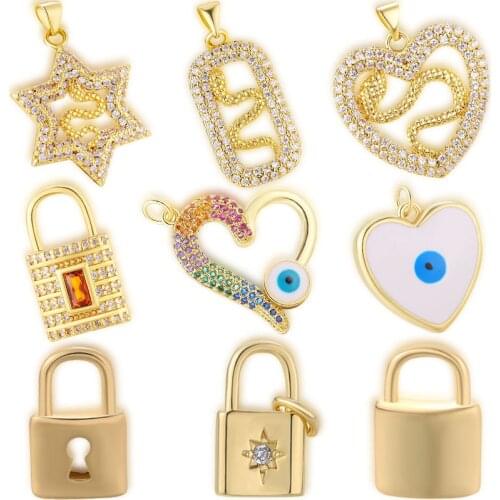 Evil Eye Zircon Luxury Pendant Beach Wedding Party Brass Charms High Quality Diy Jewelry Accessories Fashion Necklace Making