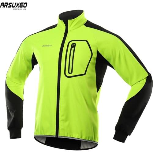 2019 Men Winter Thermal Softshell Cycling Jacket Windproof Waterproof Bike Jacket MTB Coat Bicycle Clothing Reflective BG011