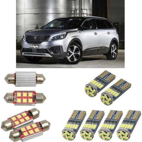 Interior led Car lights For peugeot 5008 0u 0e minivan 2009 mk2 minivan 2016 car accessories boot light License Plate Light 10pc