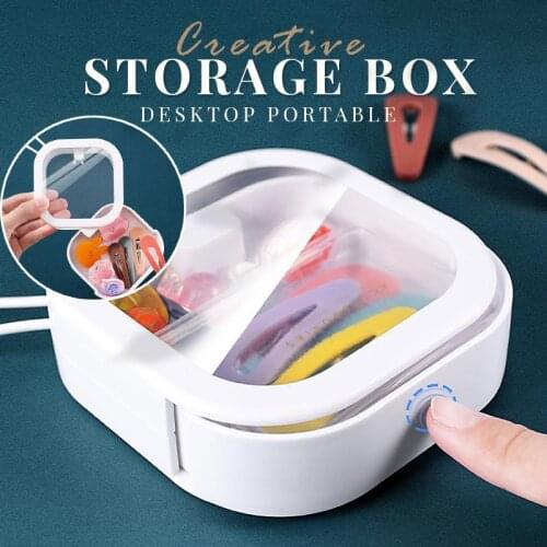 Wonderlife Creative Desktop Portable Storage Box Mini Carry-on Storage Box Multi-function Jewelry Organizer Plastic Pocket Push