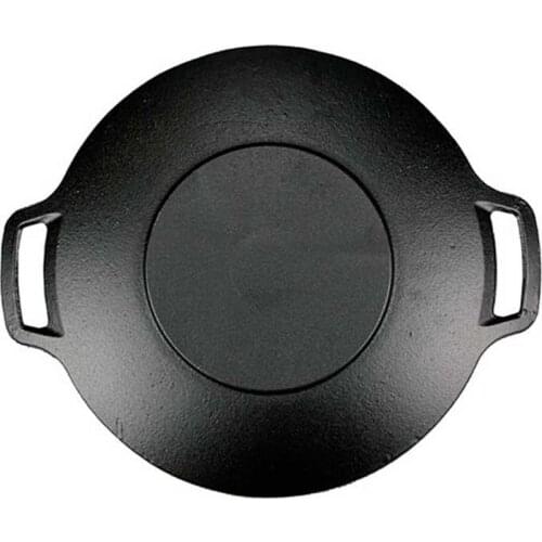 Grill Iron Wok BBQ TrayFrying Open Flame Induction Cooking Round Grill Outdoor Barbecue Non-Stick BBQ Round Pan Induction Cooker