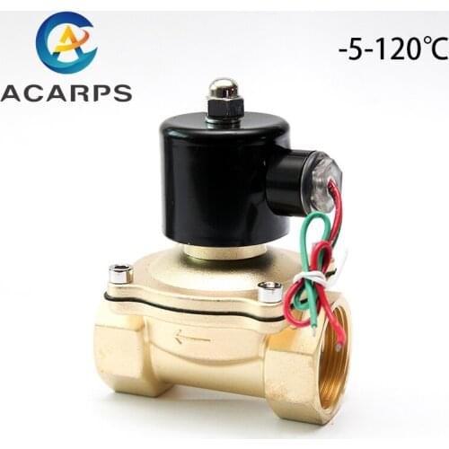 1" Brass Solenoid Valve High Temperature 120 Degrees Normally Closed 220V 110V 24V 12V With EPDM Seal For Water Oil Air