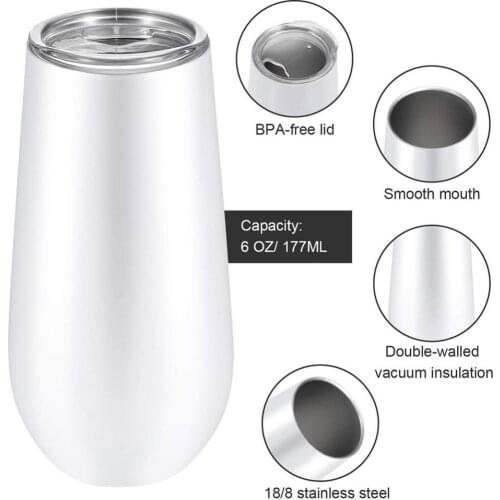1Pc 6oz Double-Wall Stainless Steel Vacuum Insulated Cup Coffee Tea Mug Tumbler