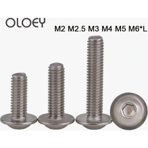 10~50PCS M2 M2.5 M3 M4 M5 M6*L [3MM-40MM] 304 Stainless Steel Round Head Hexagon Socket Screw With Cushion