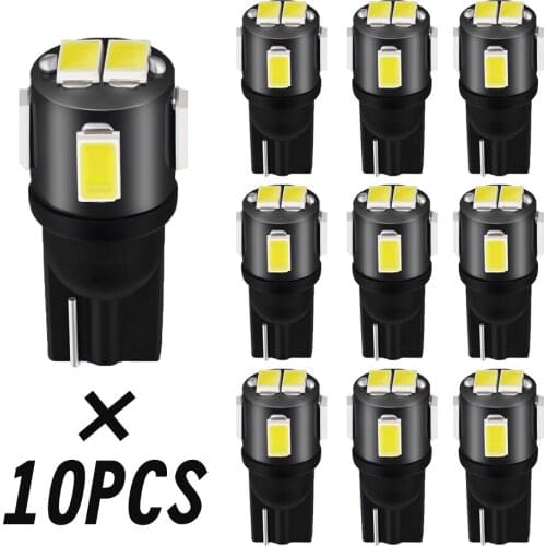 10pcs t10 5630 6smd white car light 6led Small lights T10 reading light License Plate Light Semaphore The width lighting