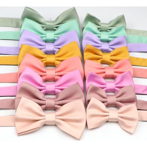 29 Colors Solid Fashion Bowties Groom Men Kids Formal Colourful Parent-Child Bowtie Set Butterfly Wedding Bow Tie Accessory Gift