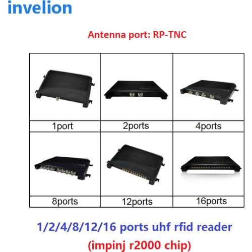 4ports TCP/IP RJ45/Ethernet passive UHF rfid reader Free English SDK C# language compatible with 8-12dbi uhf rfid antenna