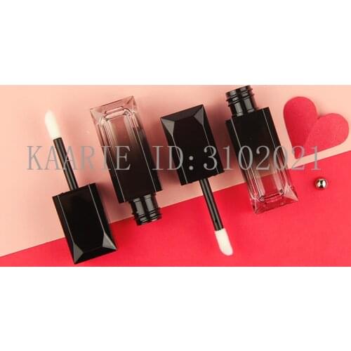 5ML 50pcs/lot High Class Black Gradient Lip Gloss Tube, DIY Empty Plastic Lipstick Refillabler Bottle, Elegant Lip Beauty Tool