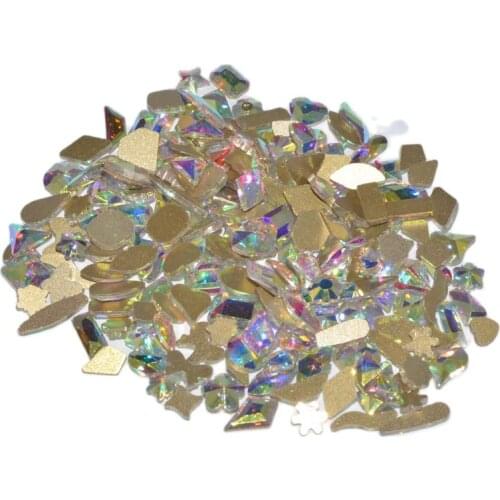 50pcs Crystal Rhinestones for Nail Art Decorations 3D Flatback Glass Diamond Charms Stone Shapes DIY Nail Gem Accessories