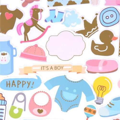 73pcs Happy Planner/Card Making/Journaling Project Cute Colorful Hello Baby Die Cuts Stickers for Scrapbooking