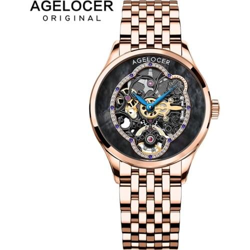 AGELOCER Swiss Top Luxury Women Wristwatch Automatic Mechanical Waterproof Watch Sapphire 316L Steel Watchstrap Lady Watches