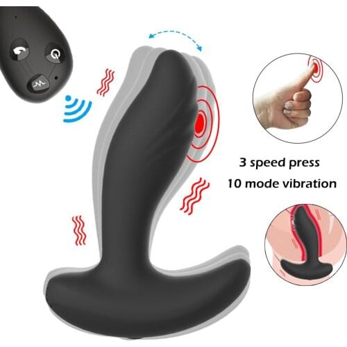 Remote Control Vibrating Prostate Massager Men Anal Plug Waterproof 10 Stimulation Patterns Butt Anus Silicone Sex Toys Sex Shop