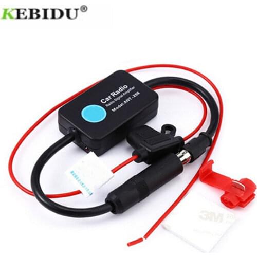 Kebidumei 12V Car Radio Antenna FM/AM Radio Signal Amplifier Booster Car Antenna Aerials 80-108MHZ For Marine Boat Auto