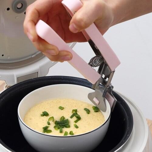 Anti-Hot Dish Plate Bowl Clip Stainless Steel Plate Device Pot Holder Carrier Dish Handle Protect Microwave Oven Kitchen Tools