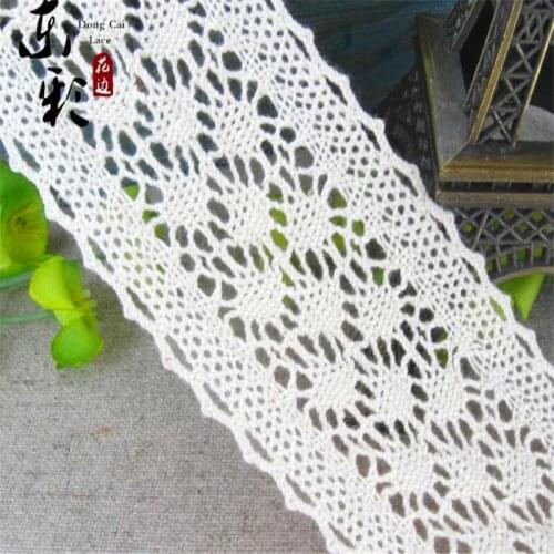 45mm off white crocheted cotton lace ribbon handmade craft dress garments accessories CX77