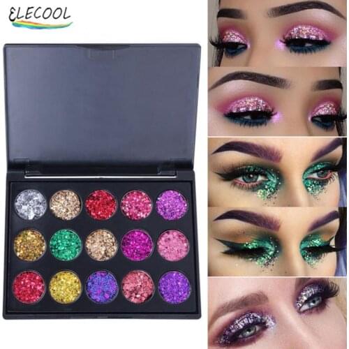 ELECOOL 15 Color Glitter Eye Shadow Pallete Pigment Professional Eye Makeup Cosmetic Long-lasting Eyeshadow Palette Maquillage