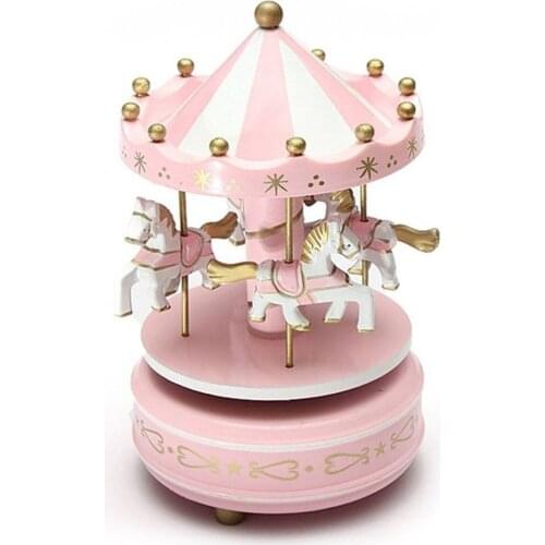 Merry-Go-Round Wooden Music Box Toy Child Baby Game Home Decor Carousel horse Music Box Christmas Wedding Birthday Gift Hot