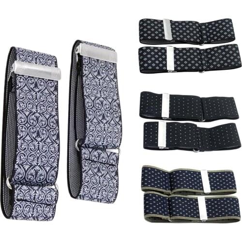 SANWOOD 1 Pair 3.5cm Elegant Shirt Anti-slip Elastic Armband Sleeve Garter Bartender Cuff Holder Elastic Garter Christmas gifts