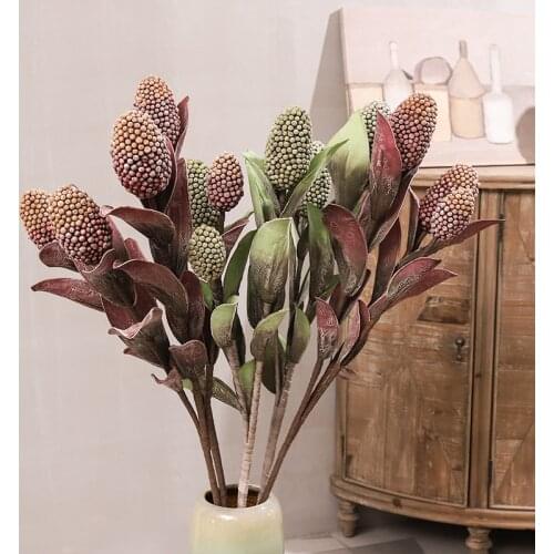 Artificial Plants Flowers Floral Branch Bouquet for Wedding Party Decoration Fake Flowers Home Artificial Plants Leaves Decor