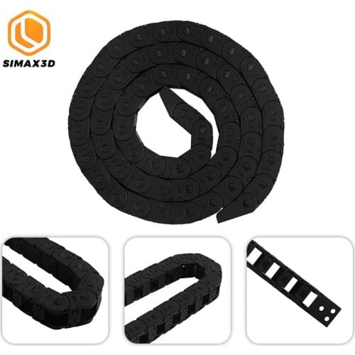 SIMAX3D Black Plastic Flexible Nested Semi Closed Drag Chain Cable Wire Carrier 1M 10x10mm for 3D Printer Electrical Machines