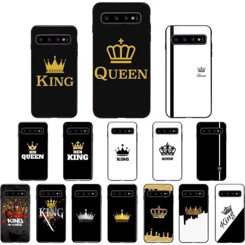 King Queen Crown Phone Case For Samsung A40 A31 A50 A51 A71 A20S S8 S9 Plus note 20 ultra