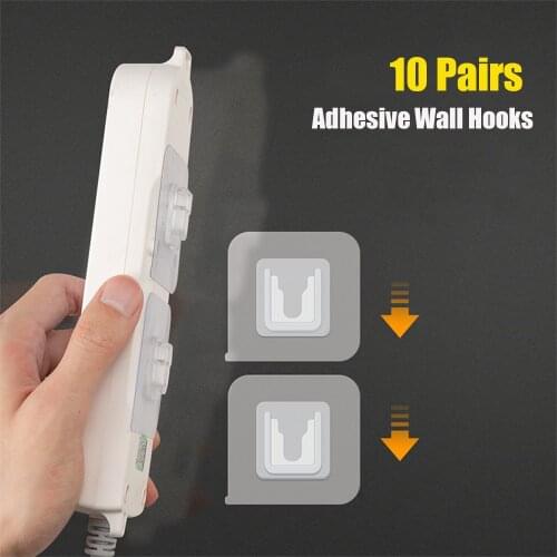 10 Pairs Adhesive Wall Hooks For Hanging Kitchen Bathroom Storage Organizer Double-Sided Suction Cup Hooks Holder On The Wall