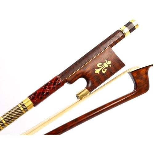 Violin Bow 4/4 Snake wood Fast Response Advance Bow Hair pernambuco FLOWER frog