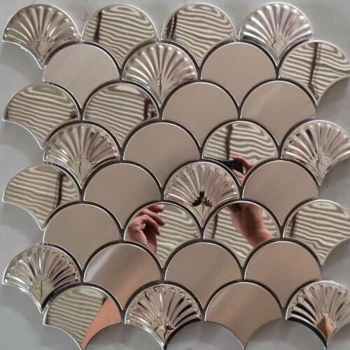Silver scale metal mosaic tile for home decoration