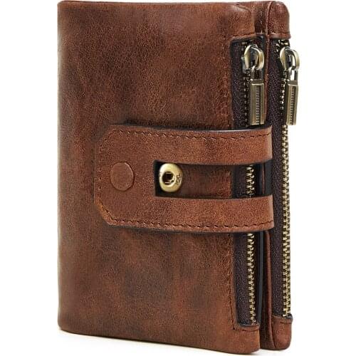 Men Wallet Genuine Leather Coin Purse men Short Wallet ID Card & Credit Card Holder Male Wallet Small Perse Male Gift