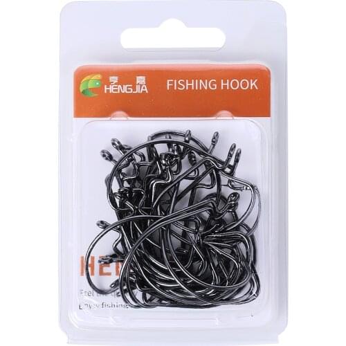 30pcs/lot Fishing Soft Worm Hooks High Carbon Steel Wide Super Lock Fishhooks Lure Softjerk Hooks Fishing Tackle