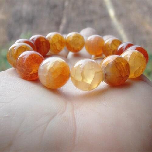 Natural Crystal 14mm Rock Crystal Dragon agate Beads Tibetan Buddha Prayer Mala Bracelet For Woman Buddhist Jewelry