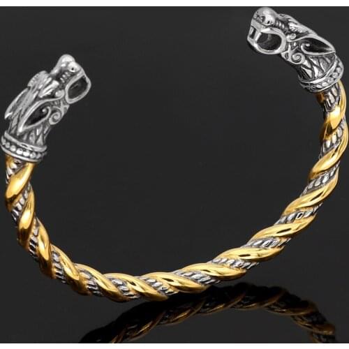Stainless steel Viking Dragon Head Bracelet Jewelry Fashion Accessories Bracelet Men Wristband Cuff Bracelets For Women Bangles