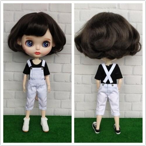 New Blyth Doll Clothes,Fashion Short T-shirt/bib Pant Doll Overall Clothes for 1/6 doll accessories(fit ob24 azone blyh 1/6 doll