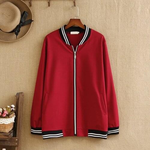 Plus Size Coat For Women With Autumn Clothing Stand-Up Collar Zipper Cotton Woven Fabric Jacket Large Size Coat For Fatlady Wear