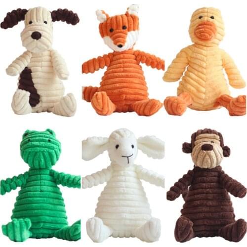 Popular Pet Dog Cat Funny Fleece Durability Plush Dog Toys Squeak Chew Sound Toy Fit for All Pets 17 Different Animal Plush Toys