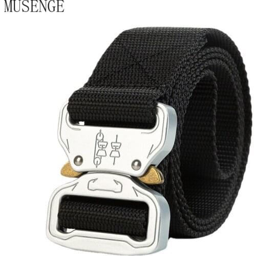 Tactical Belt Military Nylon Belt Men Army Style Metal Buckle Cinturon Quality Waist Strap Automatic cinturones para hombre