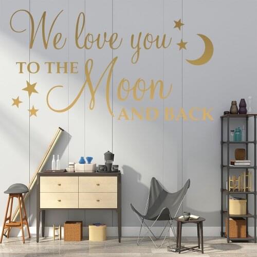 Quote Moon Wall Stickers Self Adhesive Art Wallpaper For Living Room Home Decoration Wallpaper wallsticker